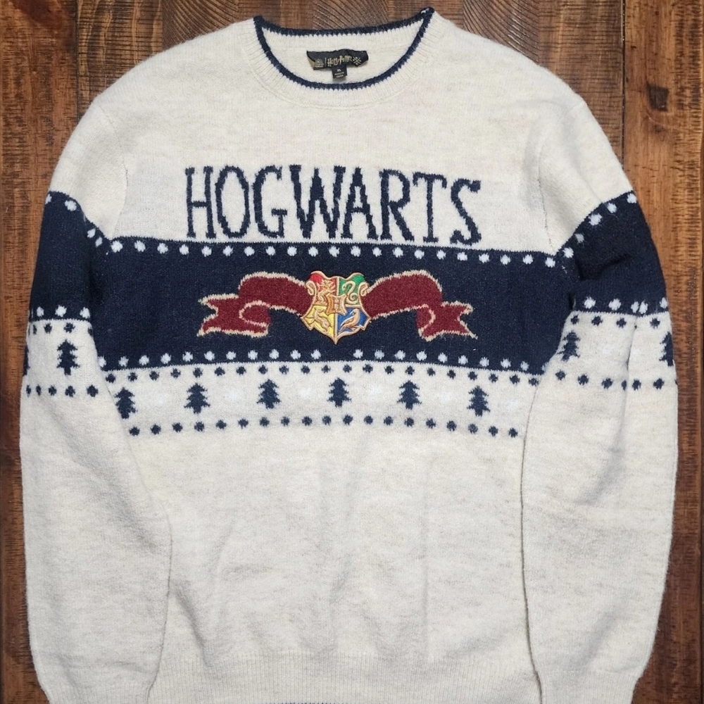 Hogwarts In The Snow Christmas Sweater Harry Potter Unisex Sz XL Wizarding World
